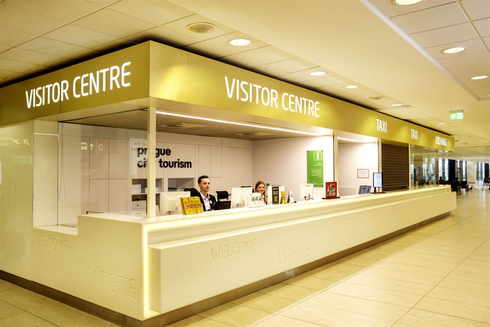 Visitor information point at Prague Airport Terminal 2