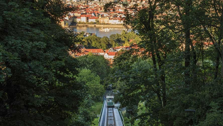 Petřín funicular route
