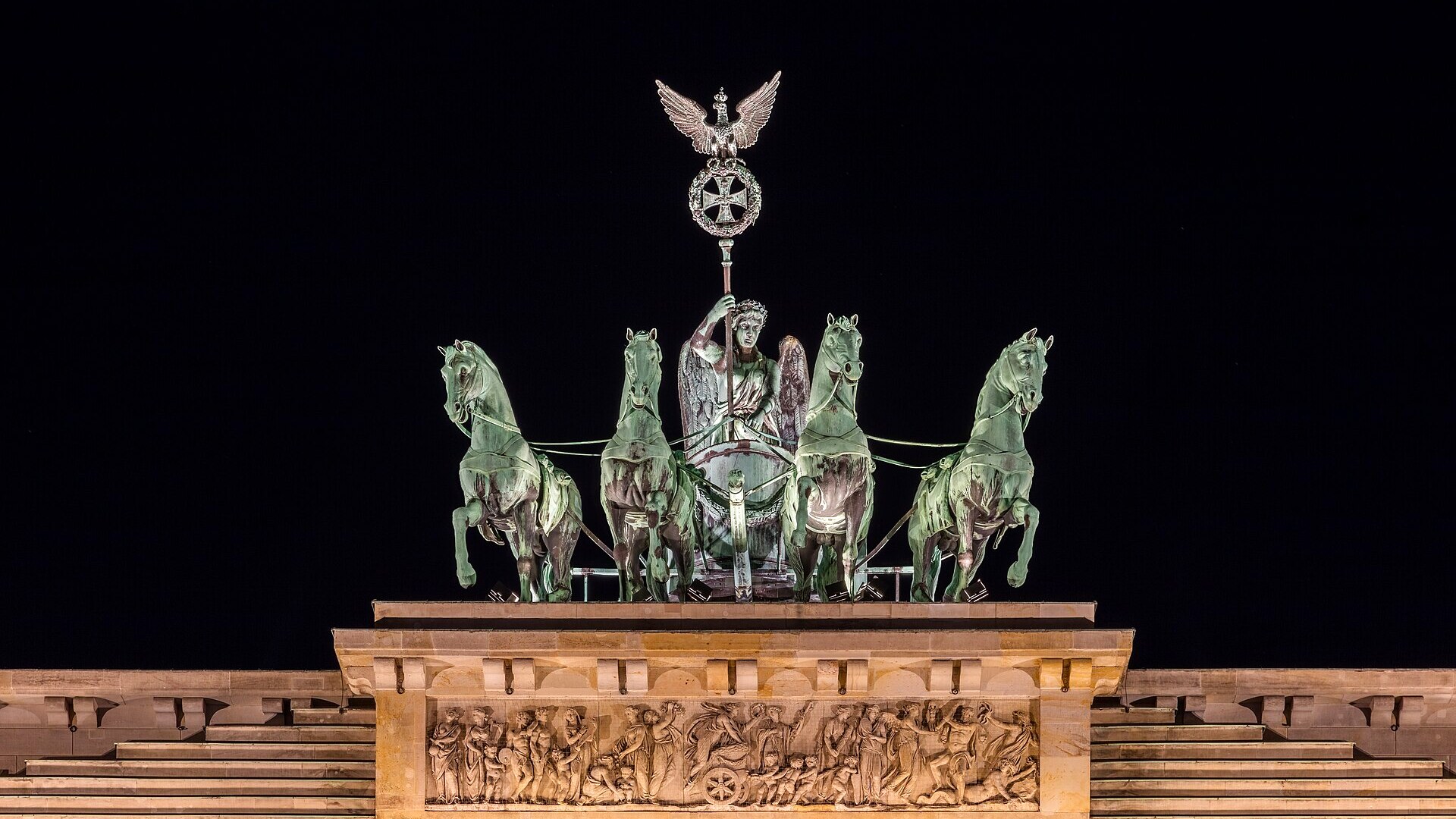 Brandenburg Gate illuminated in Berlin